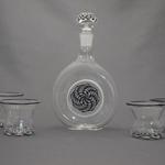 Torchworked Flask with Four Shot Glasses by Dorian Rnando