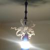 Blown Glass Chandelier
Torch Worked and Frosted Glass
,LED Light and Brushed Nickel Hardware by Dorian Renando